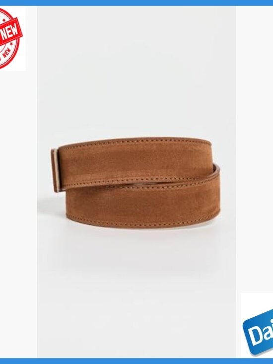 Suede Leather Belt with Gold Buckle, X-Large Size, 1.5in Width